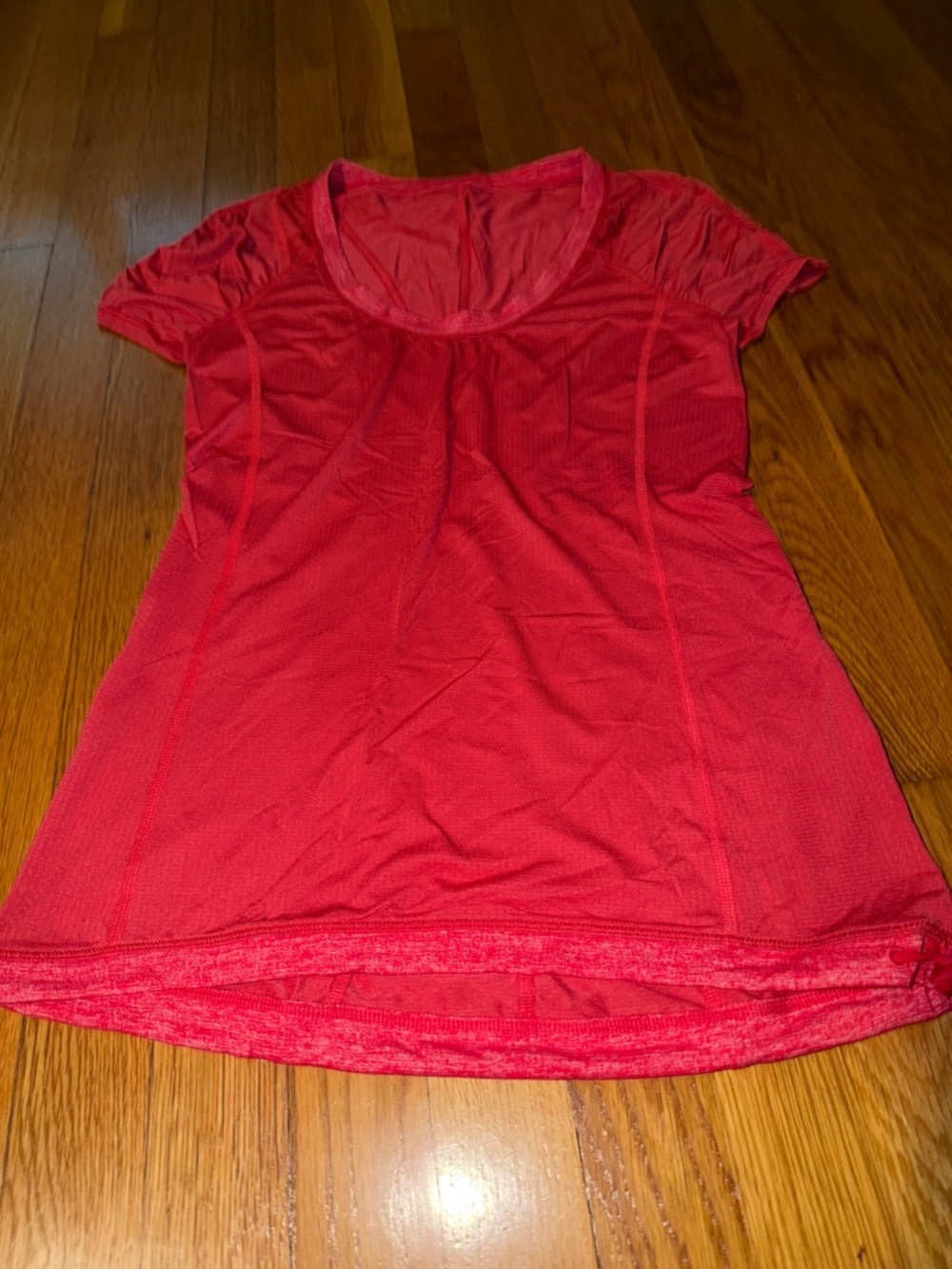 lululemon athletica Bright Red Short Sleeve Mesh Tee